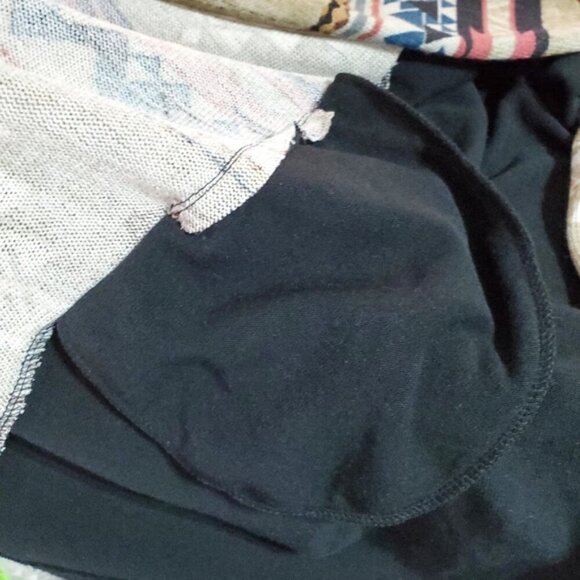 A.gain Med. Western Style Print Open Front Lightweight Polyester Blend Cardigan - Picture 10 of 10